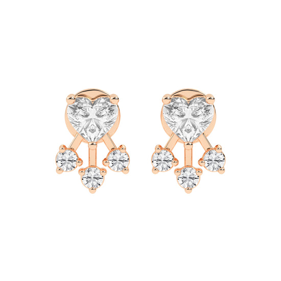 Love's Radiance Heart and Trinity Diamond Studs