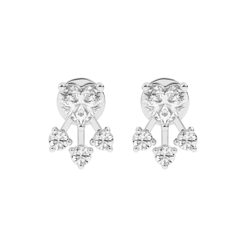 Love's Radiance Heart and Trinity Diamond Studs