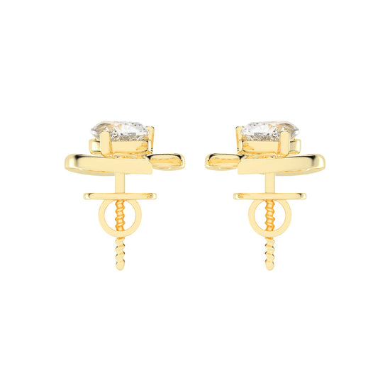 Embracing Heart Diamond Stud Earrings