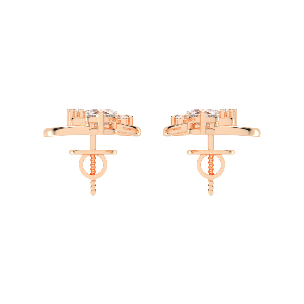 "Love's Canopy" Heart and Diamond Drop Studs