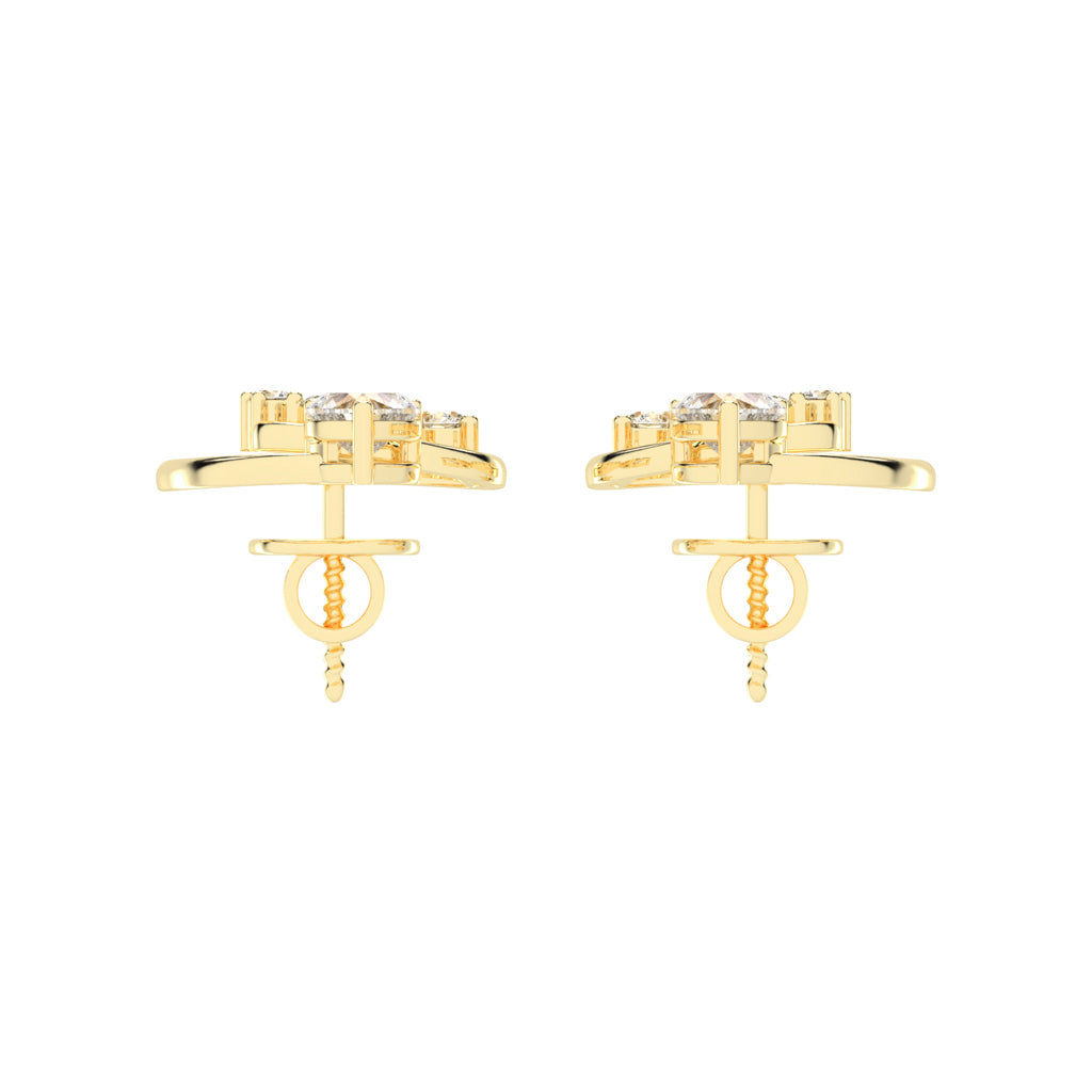 "Love's Canopy" Heart and Diamond Drop Studs