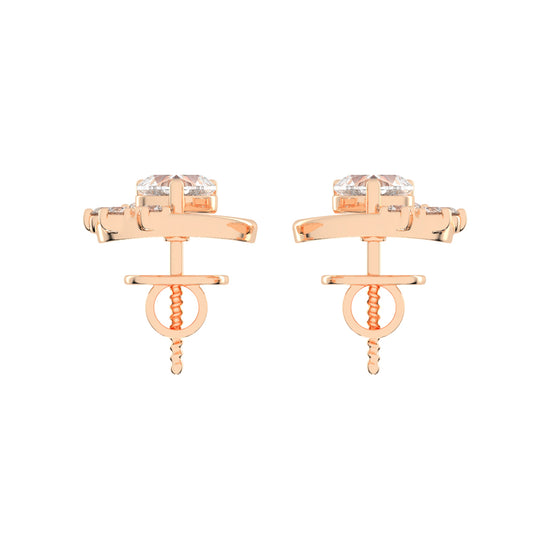 Sparkling Heart Aura Diamond Cluster Earrings