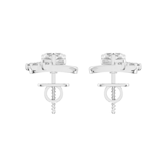 Sparkling Heart Aura Diamond Cluster Earrings