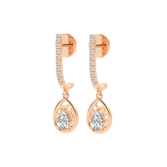 Linear Luxe Teardrop Dangle Earrings