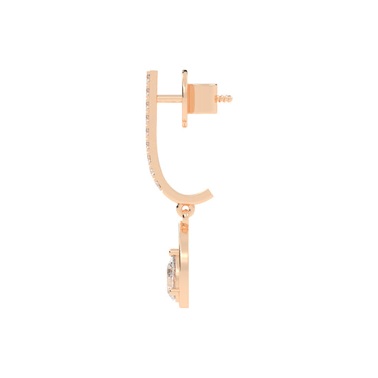 Linear Luxe Teardrop Dangle Earrings