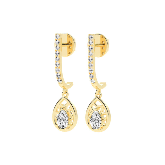 Linear Luxe Teardrop Dangle Earrings