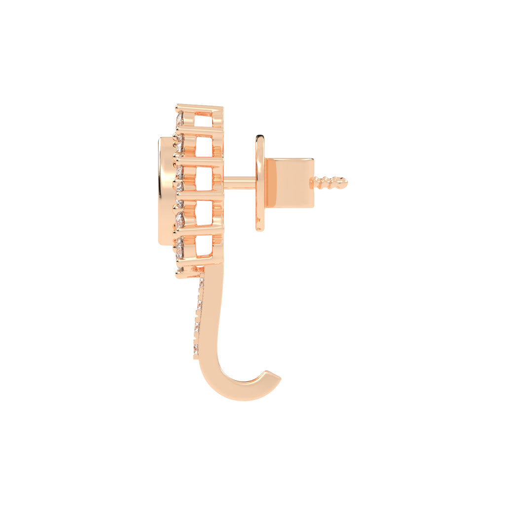 Sunburst Tear Pavé Bar Earrings