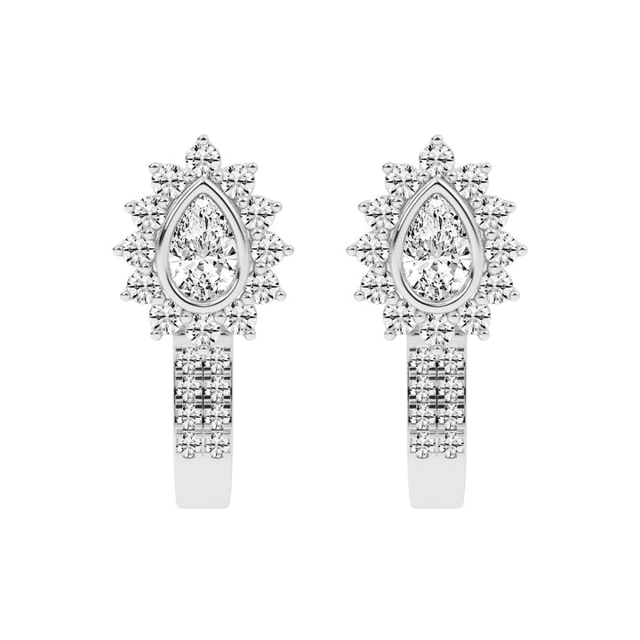 Sunburst Tear Pavé Bar Earrings