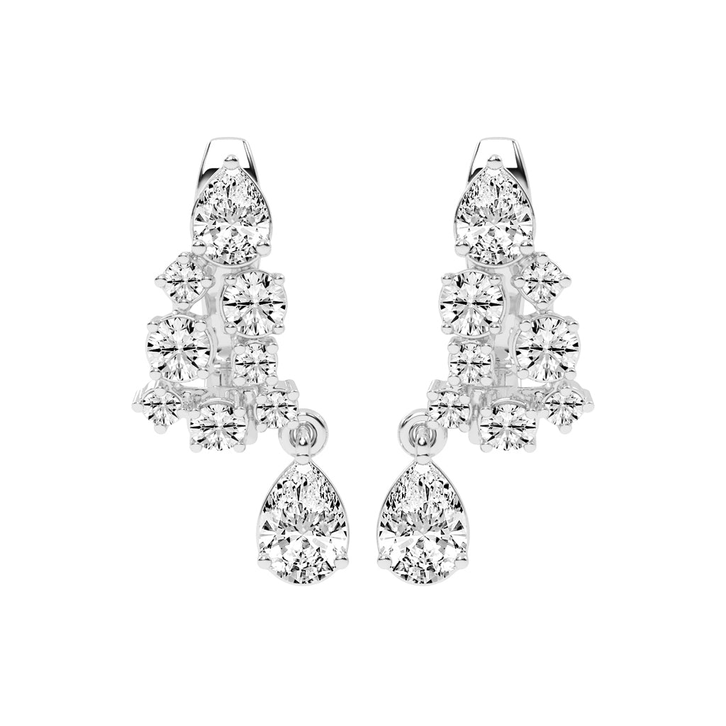 Starlight Cascade Pear Drop Earrings
