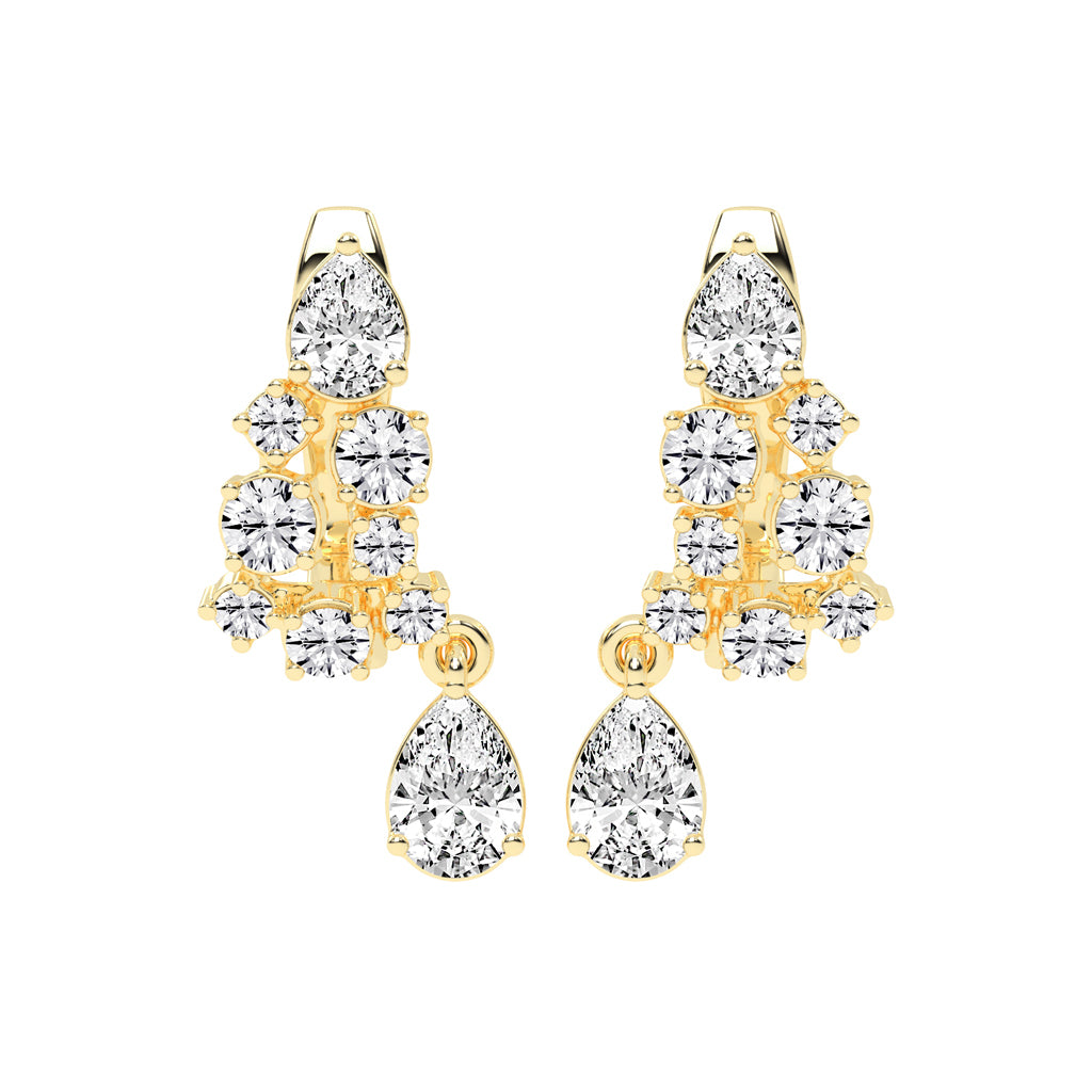 Starlight Cascade Pear Drop Earrings