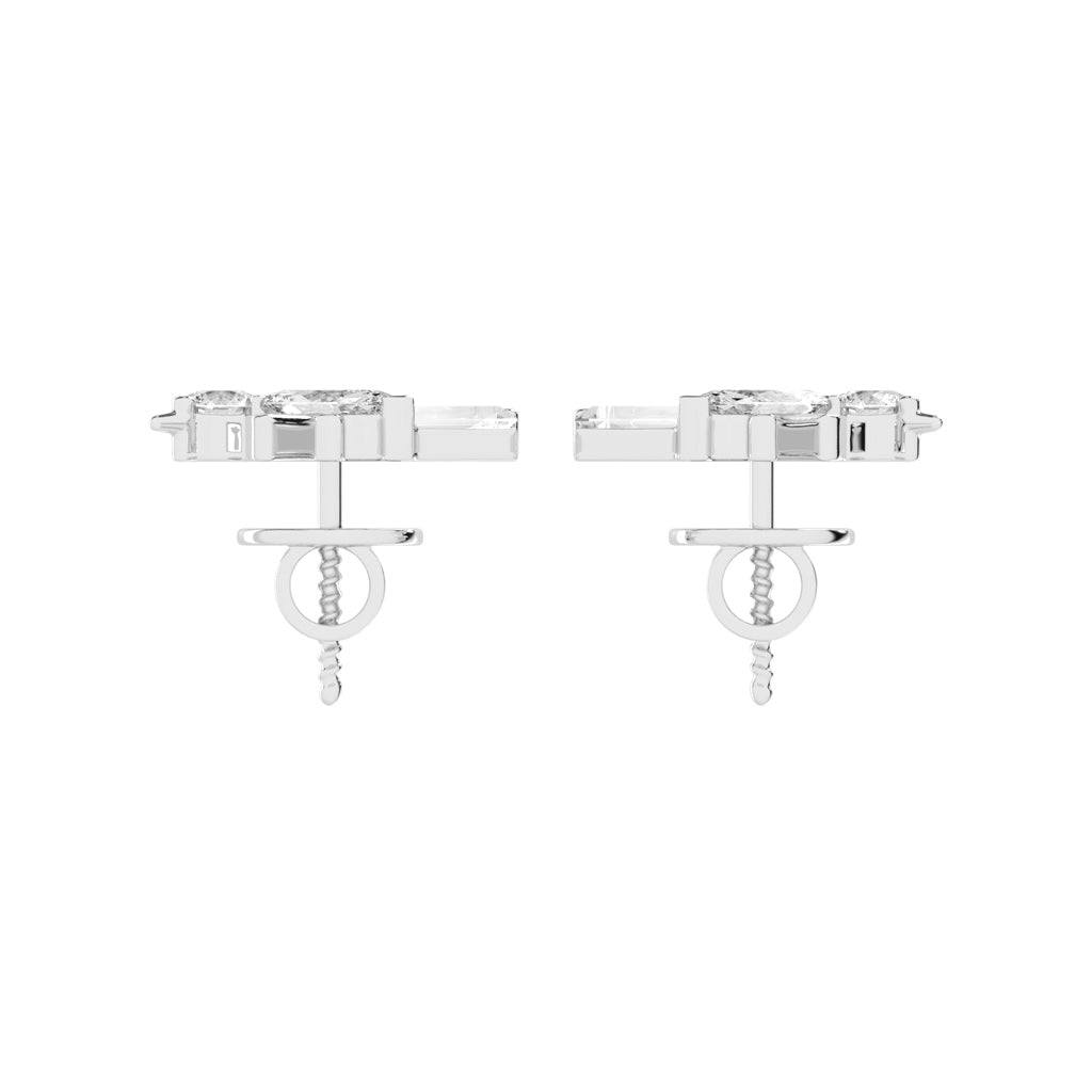 Sculpted Sparkle Trio Lab diamond Studs