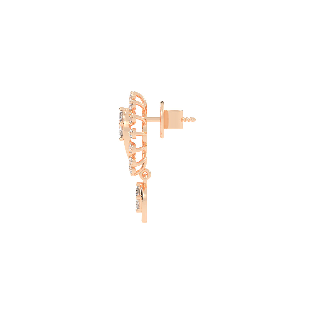 Regal Bloom Pavé Drop Earrings