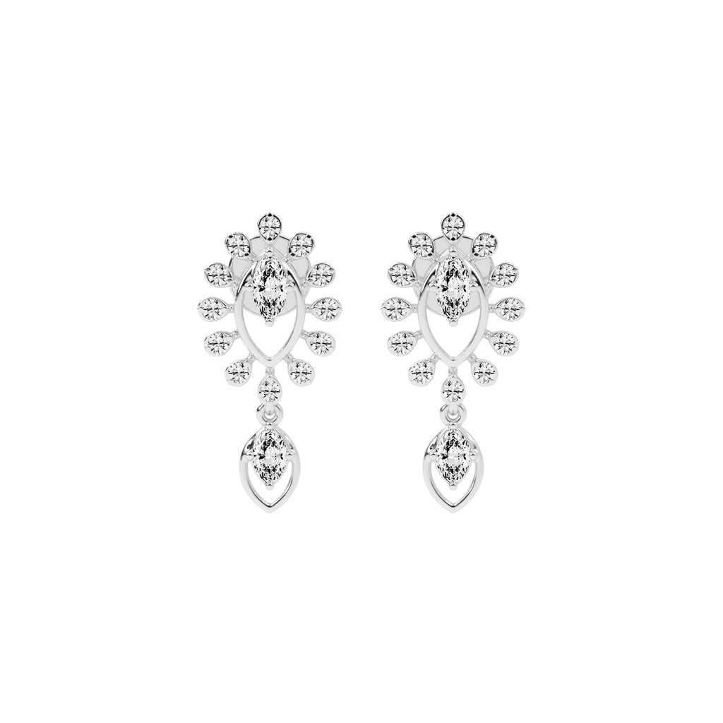Regal Bloom Pavé Drop Earrings