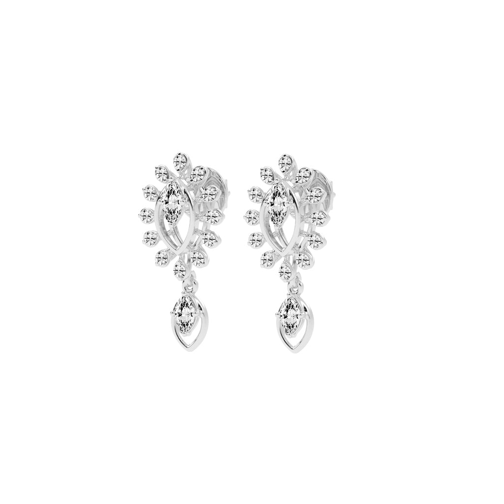 Regal Bloom Pavé Drop Earrings