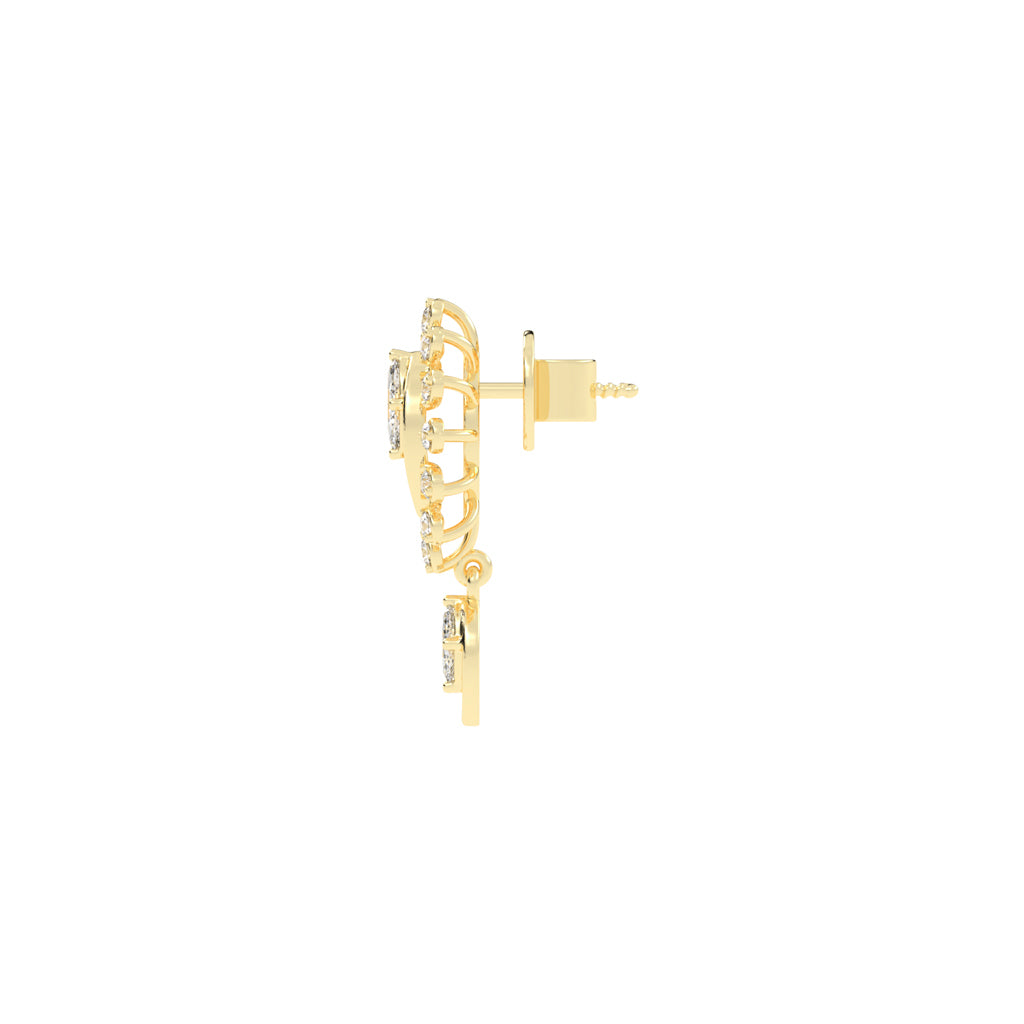 Regal Bloom Pavé Drop Earrings