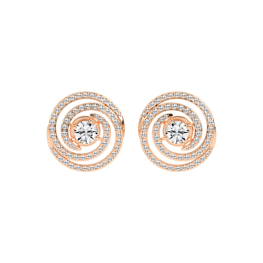 Aurora Swirl Pavé Stud Earrings