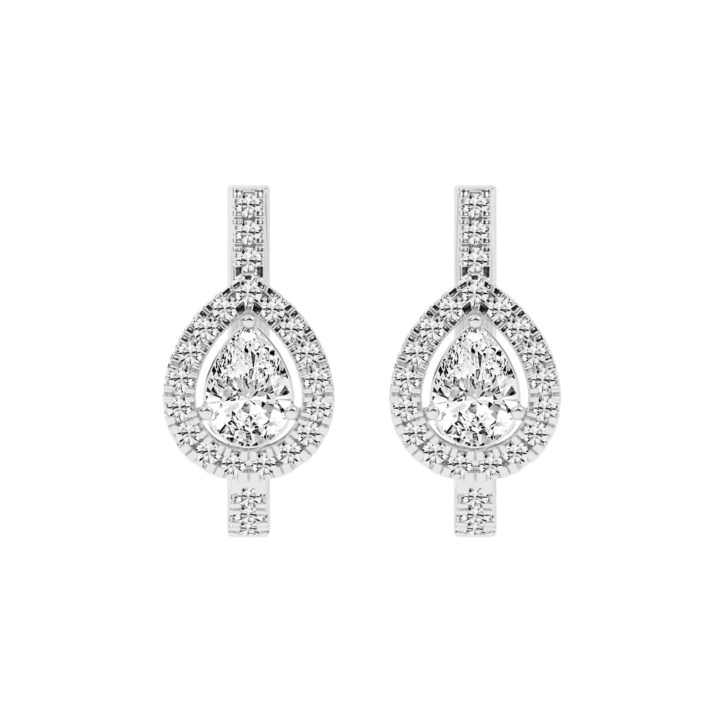 "Tear of Light" Pavé Accent Earrings