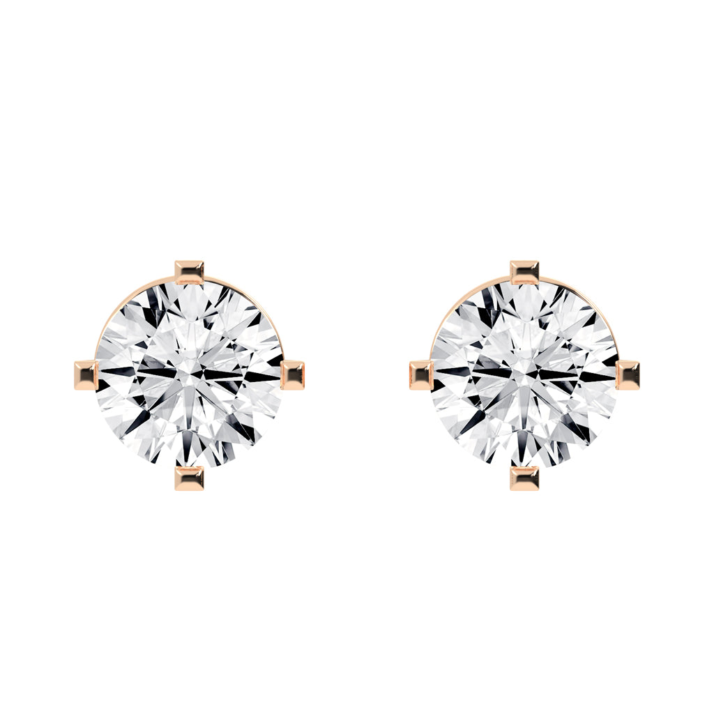Round Shape Gorgeous Solitaire Studs Earrings