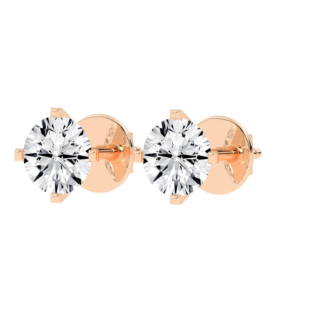 Round Shape Gorgeous Solitaire Studs Earrings