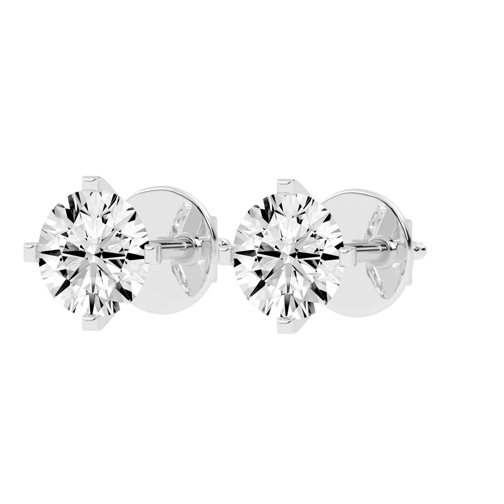 Round Shape Gorgeous Solitaire Studs Earrings