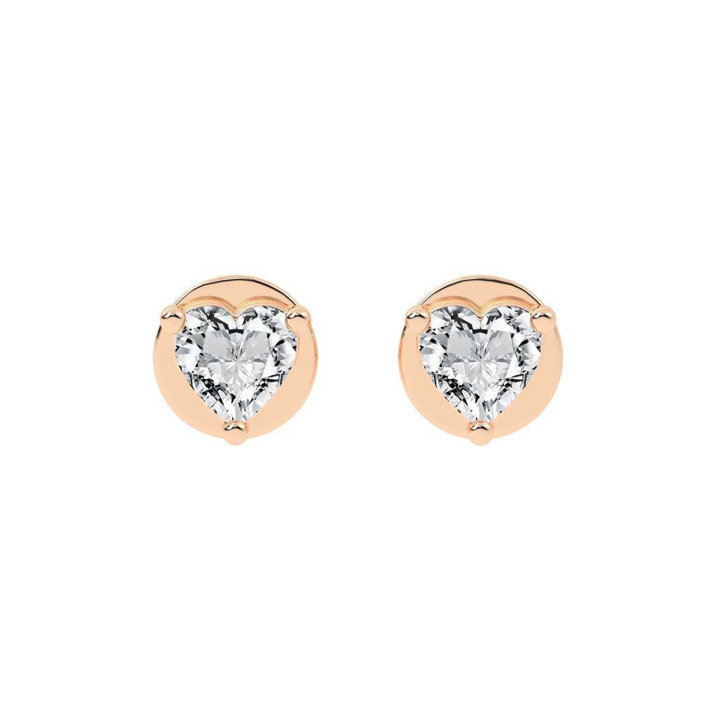 Elegant Heart Stud Earrings