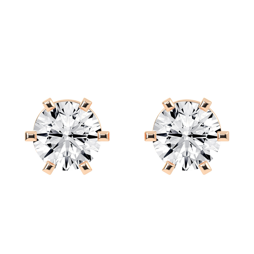 Classic Solitaire Stud Earrings