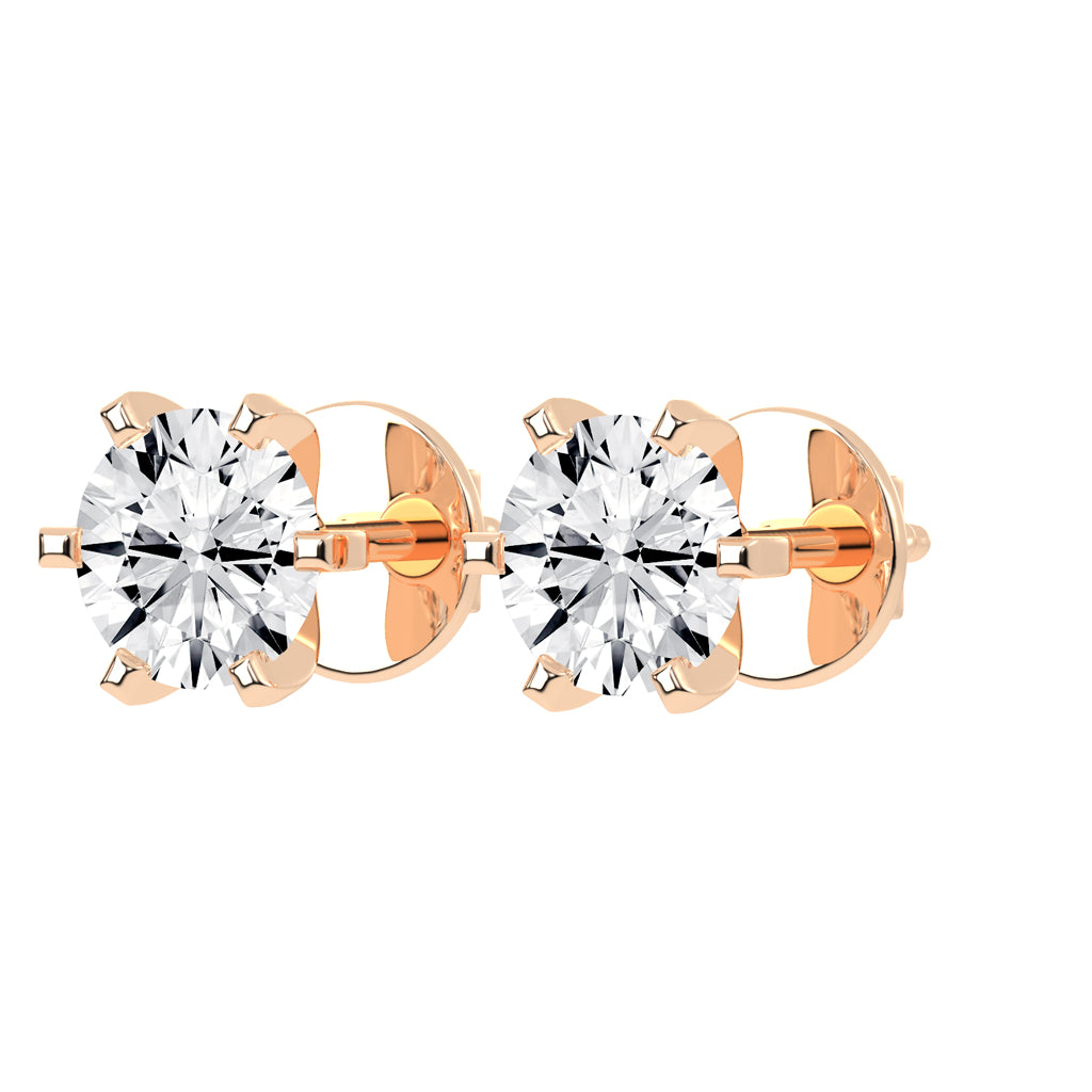 Classic Solitaire Stud Earrings