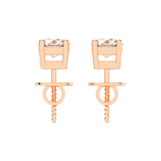 Classic Sparkling Round Shape Solitaire Studs Earrings
