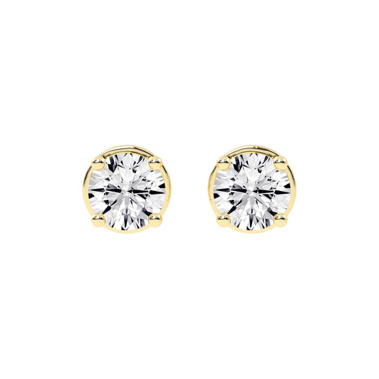 Classic Sparkling Round Shape Solitaire Studs Earrings