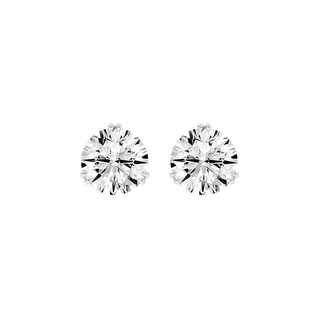 Classic Three-Prong Stud Earrings