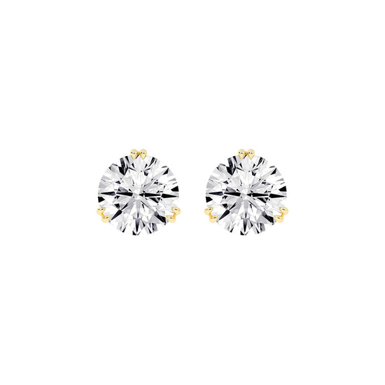 Classic Three-Prong Stud Earrings