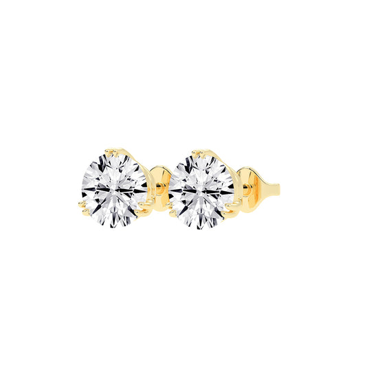 Classic Three-Prong Stud Earrings