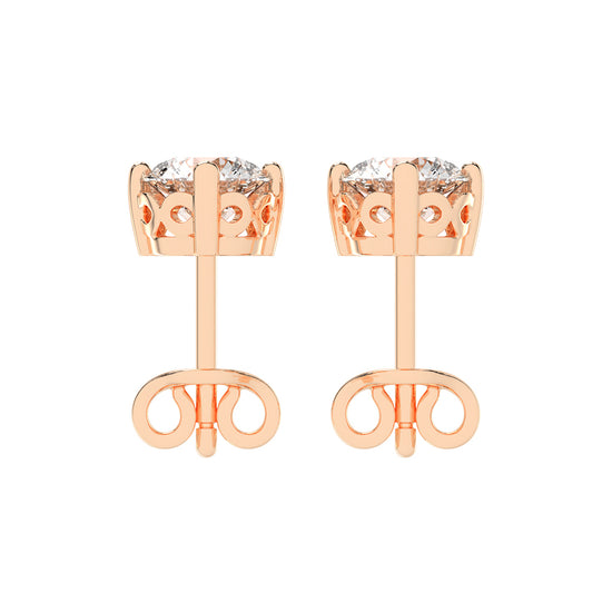 Brilliant Round Studs with Unique Bezel