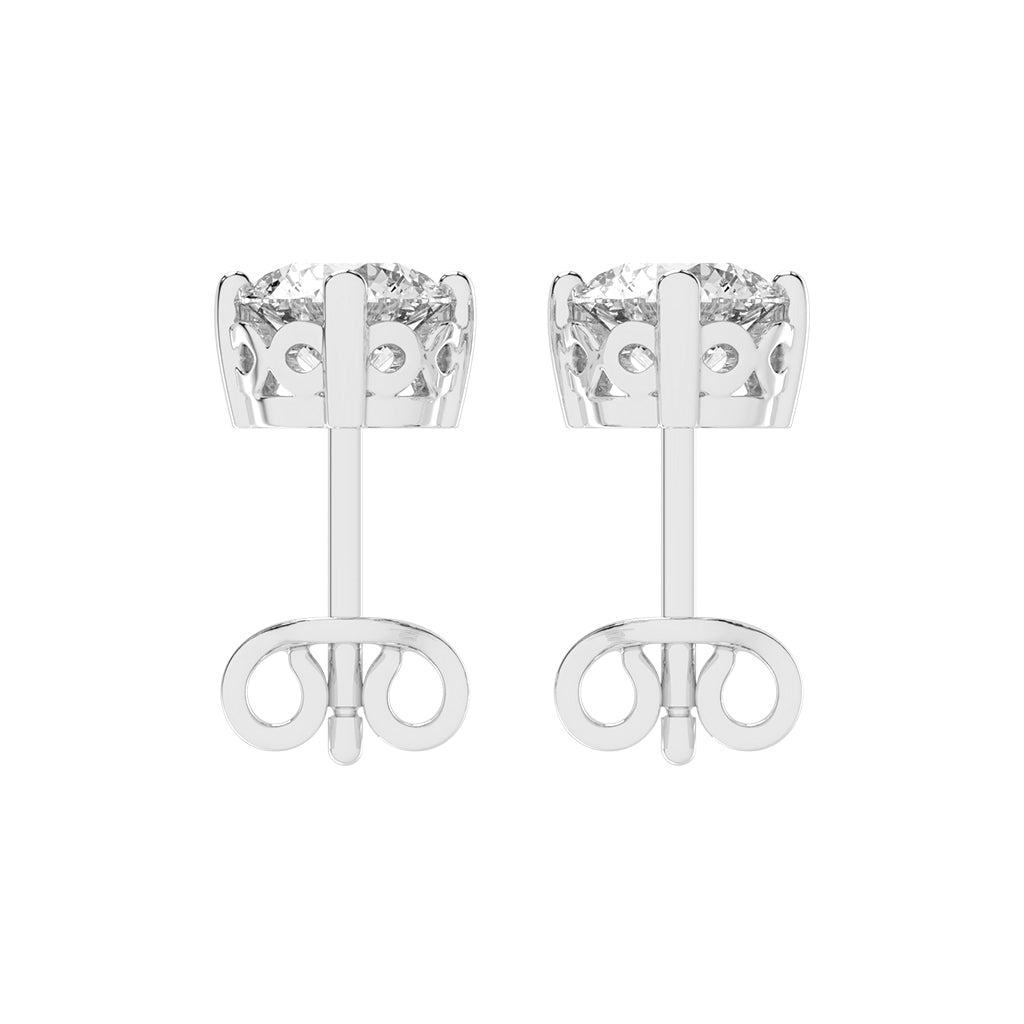 Brilliant Round Studs with Unique Bezel