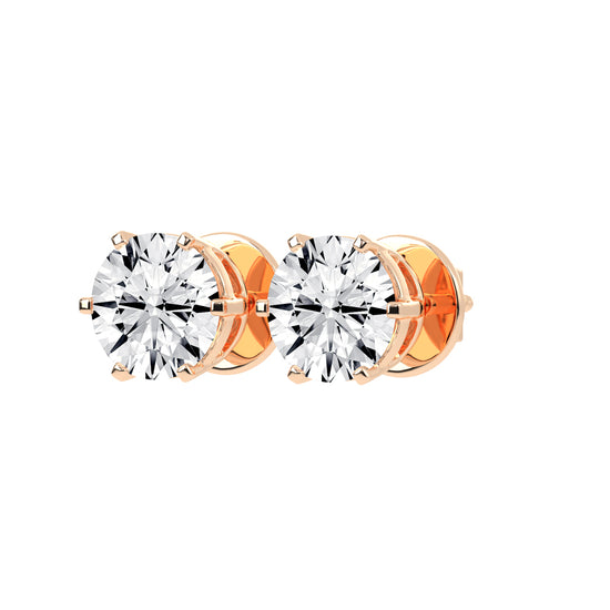 Timeless Six-Prong Round Stud Earrings