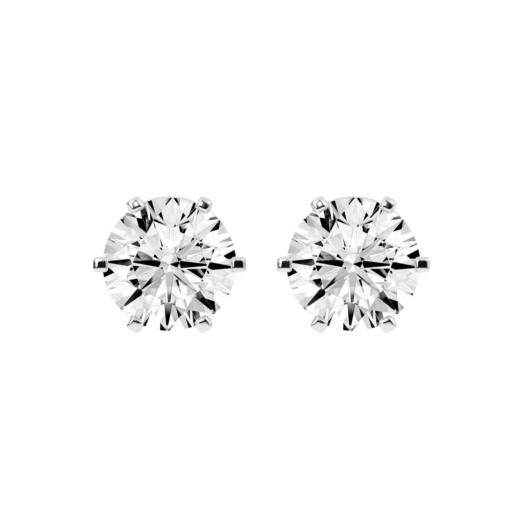 Timeless Six-Prong Round Stud Earrings