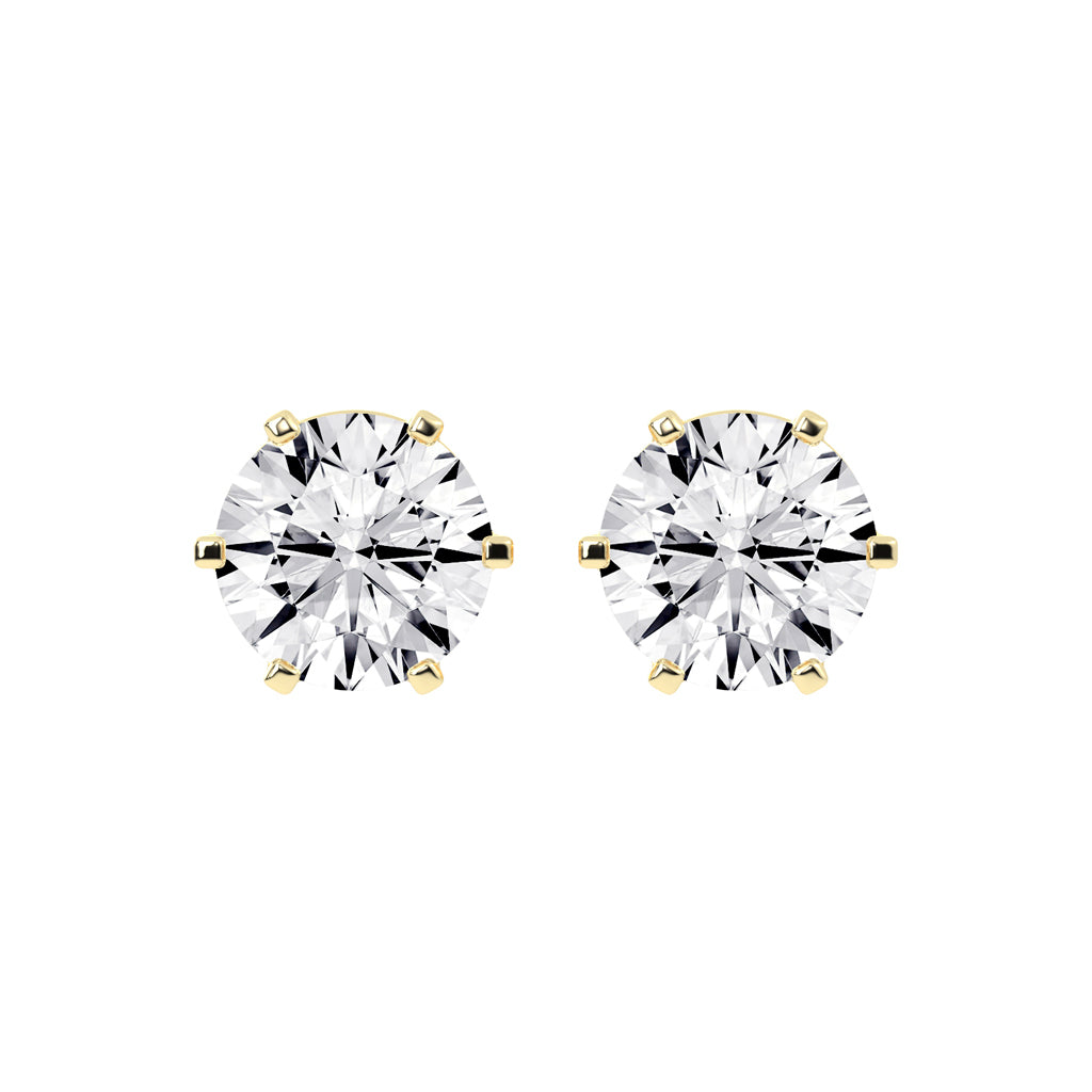 Timeless Six-Prong Round Stud Earrings