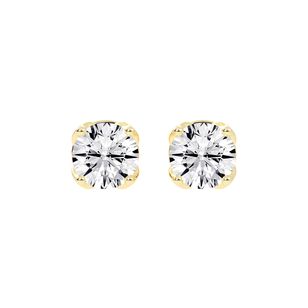 Classic Bezel-Set Round Stud Earrings