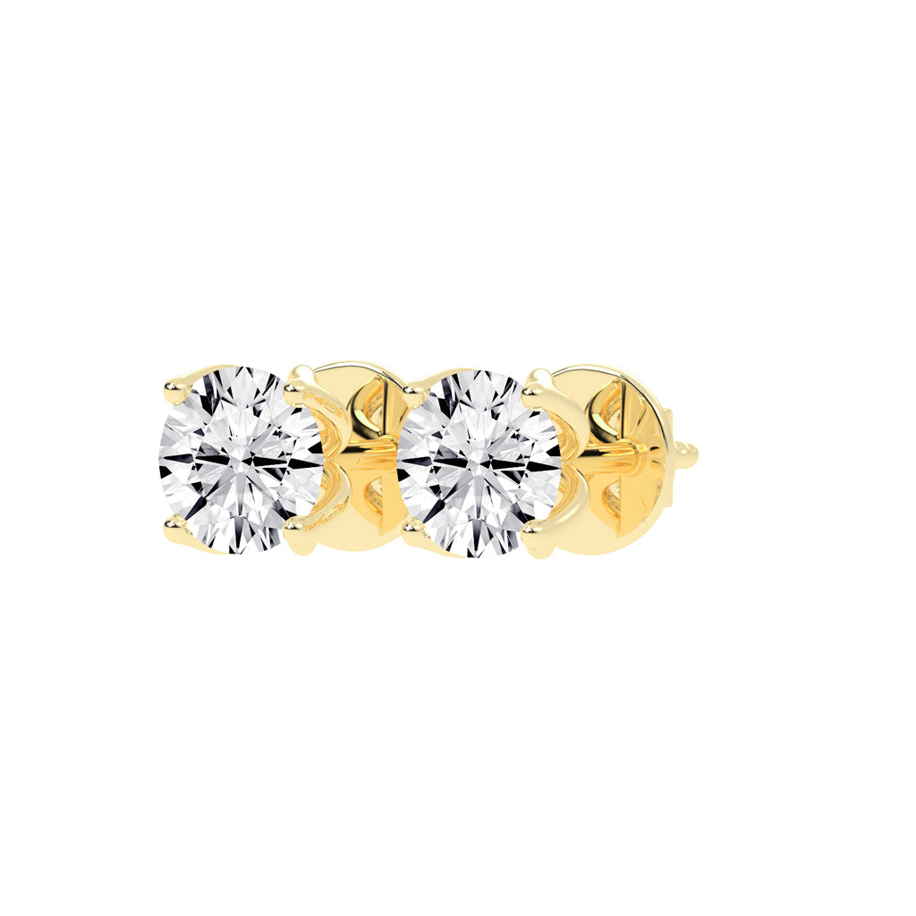 Classic Bezel-Set Round Stud Earrings