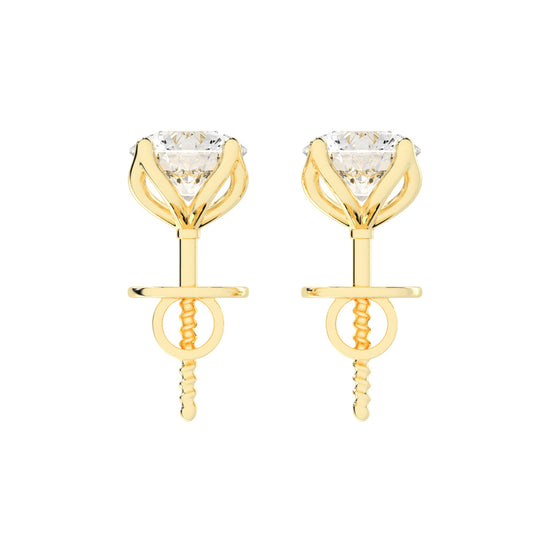 Classic Bezel-Set Round Stud Earrings