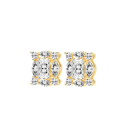 Radiant Cluster Stud Earrings