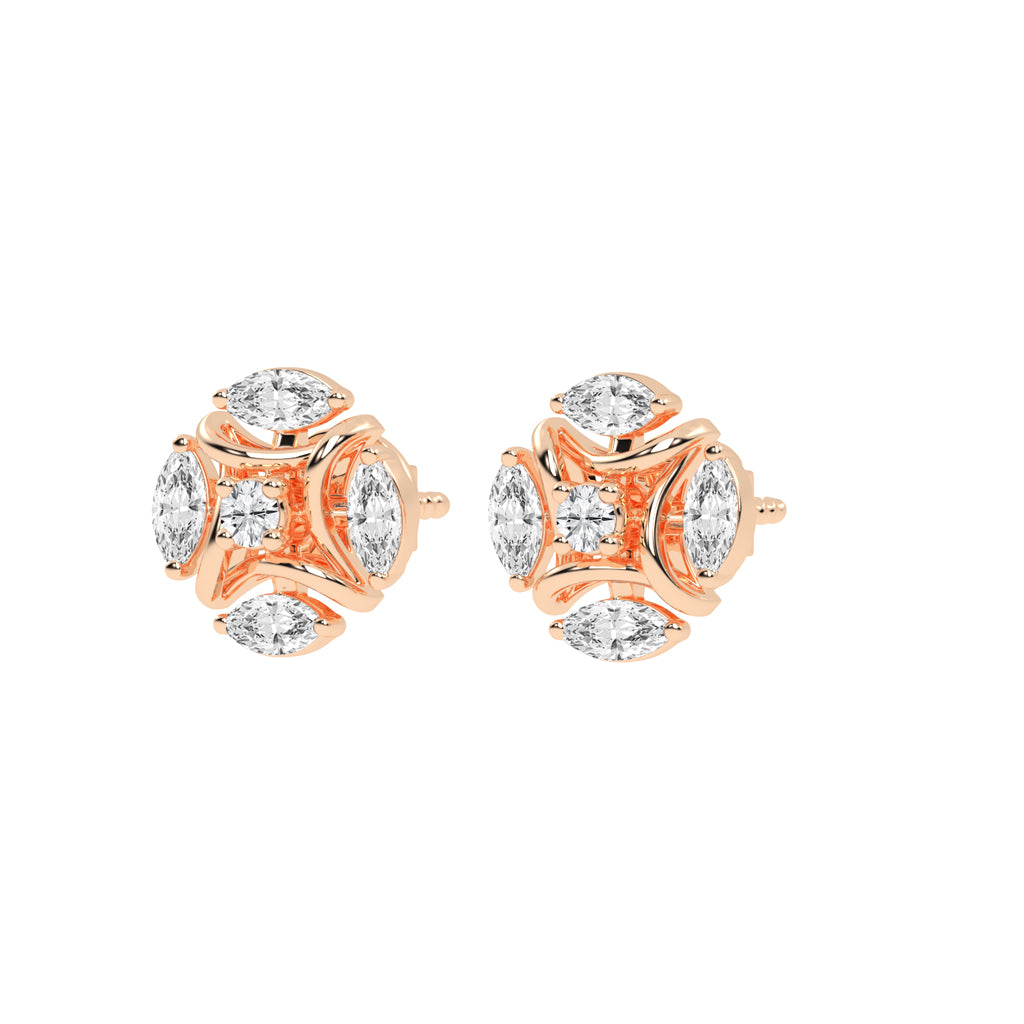 Celestial Marquise Bloom Diamond Cluster Studs