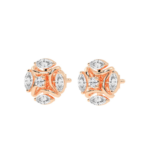 Celestial Marquise Bloom Diamond Cluster Studs