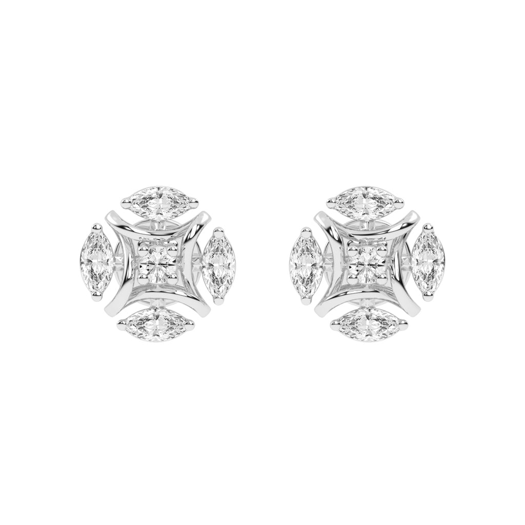 Celestial Marquise Bloom Diamond Cluster Studs