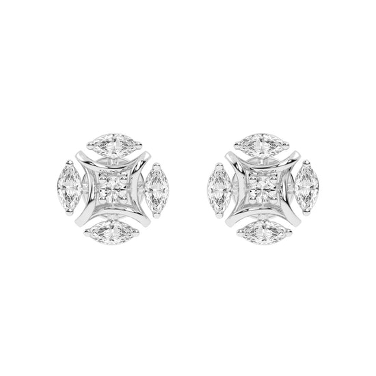 Celestial Marquise Bloom Diamond Cluster Studs