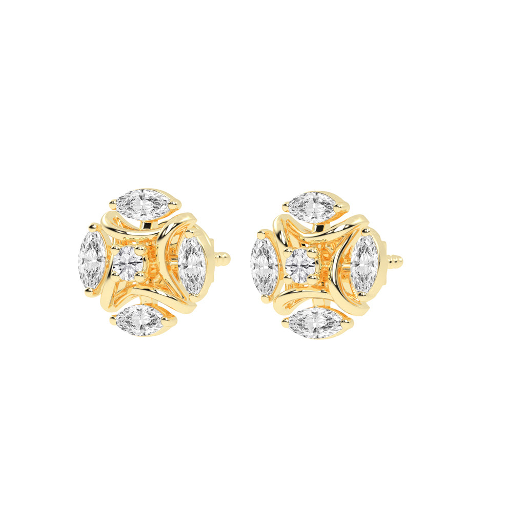 Celestial Marquise Bloom Diamond Cluster Studs