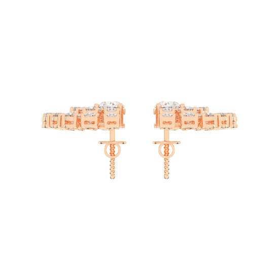 Radiant Fan Cluster Pear Diamond Studs
