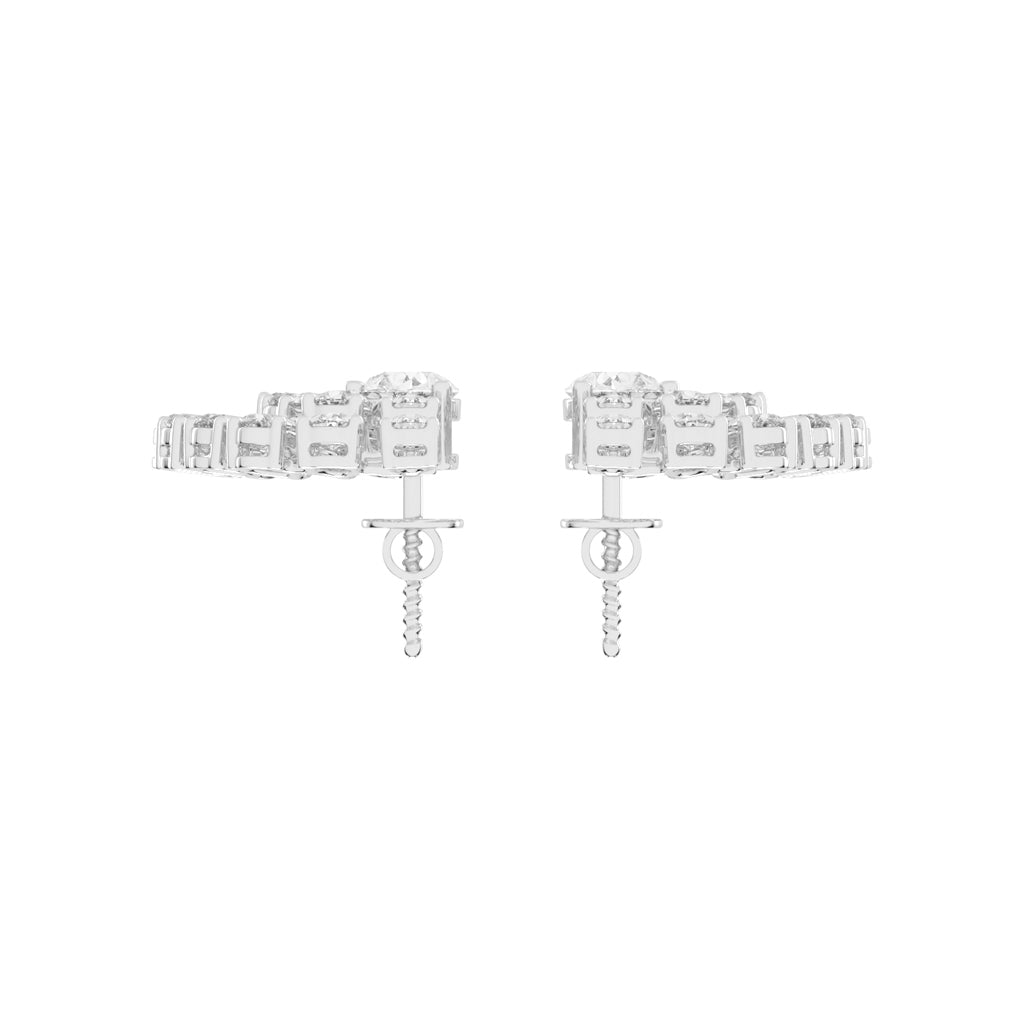 Radiant Fan Cluster Pear Diamond Studs