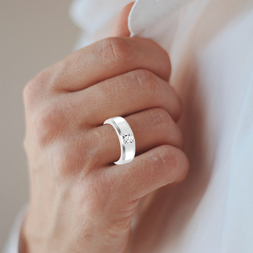 1Ct Asscher Shape Rings