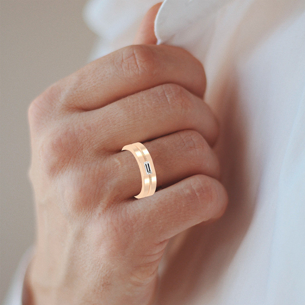 Twirling Elegance Buguette Shape Rings